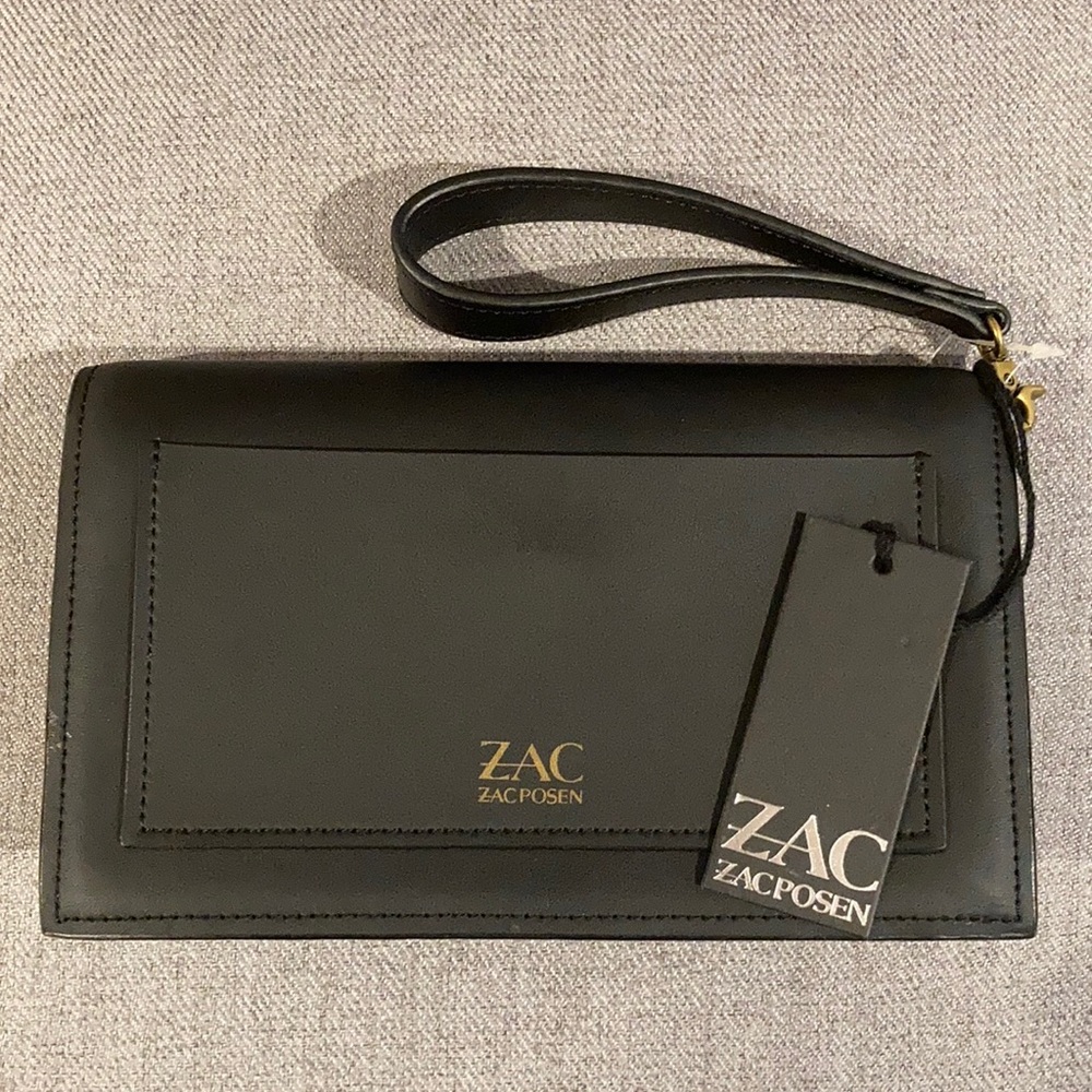 ZAC Zac Posen earthette large black clutch